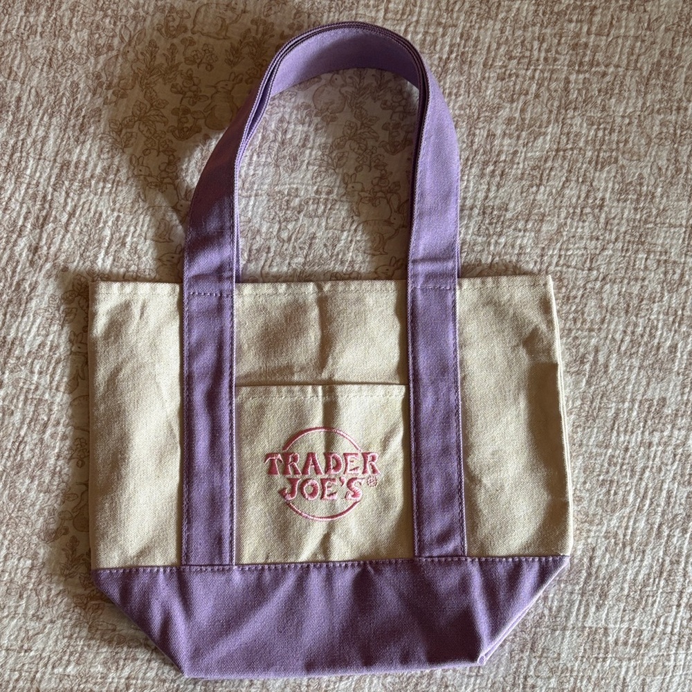 Trader Joe’s pastel lavender mini tote bag